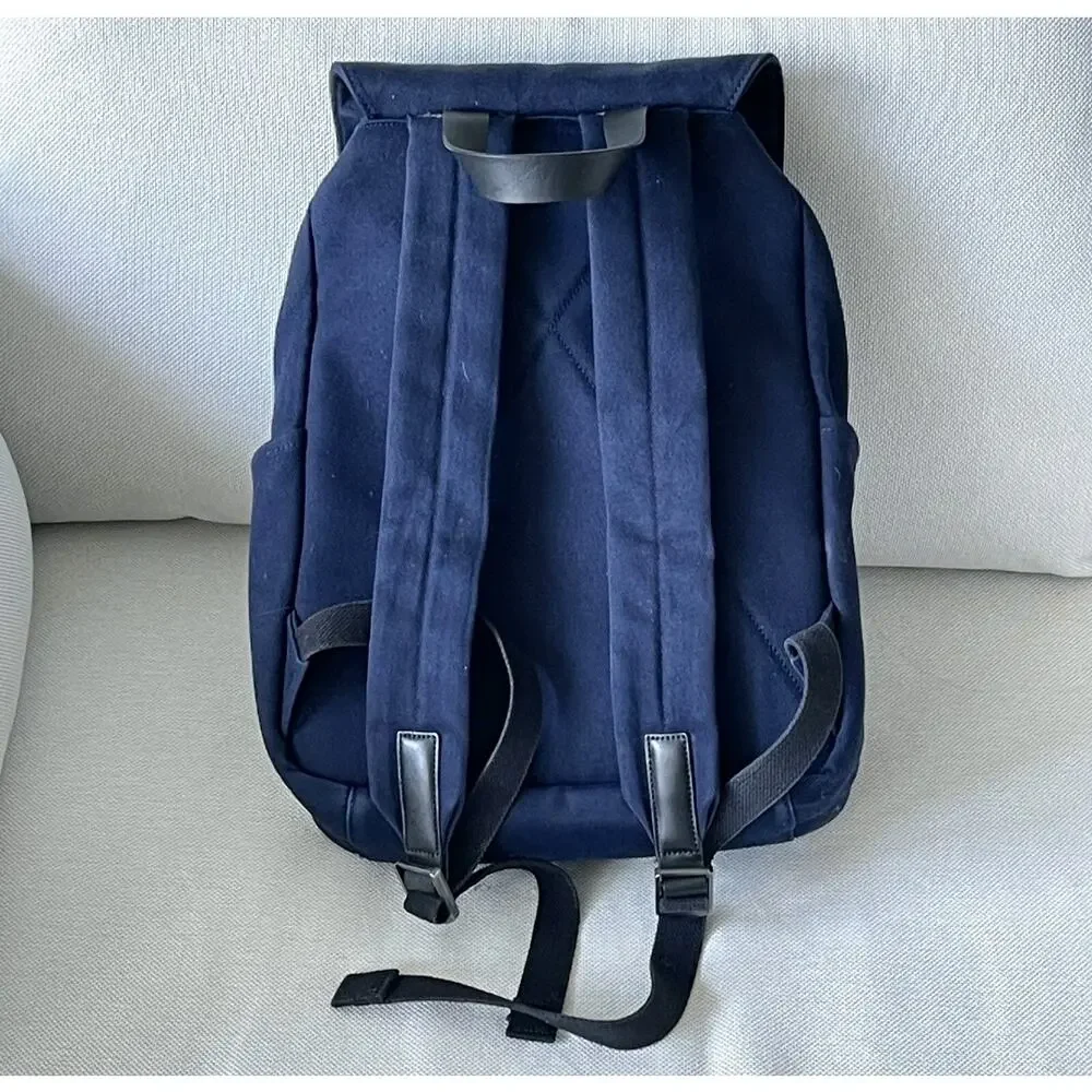 EVERLANE Modern Snap Backpack Navy Blue Canvas Denim Unisex Bag Rucksack Office